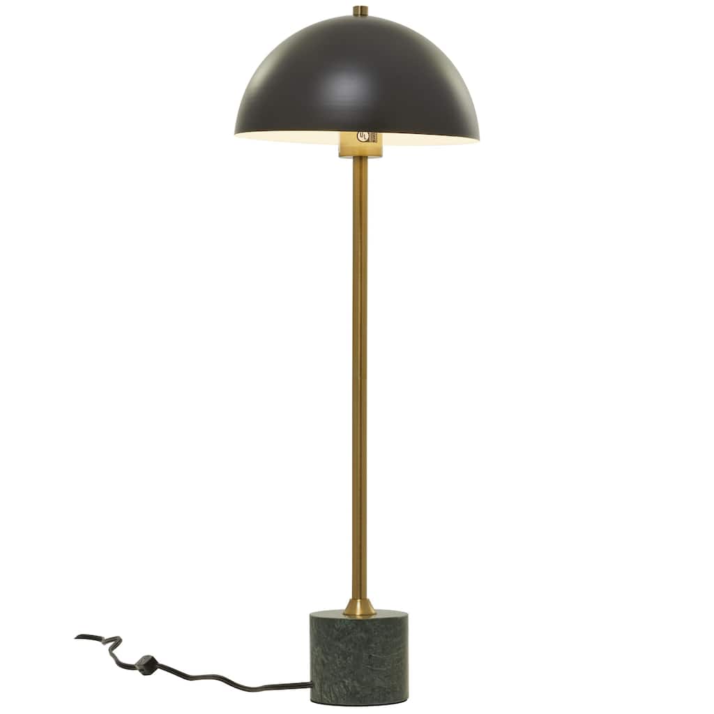 Metal Umbrella Style Room Desk Lamp with Marble Base - Black - Roche River Decor
