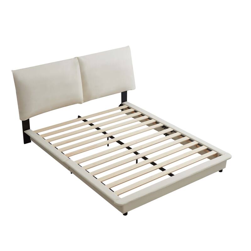 Floating Bed Frame Low Profile Bed Upholstered Platform Bed