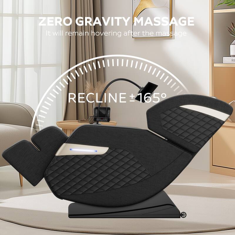 Ergonomic Zero Gravity Full Body Massage Chair with Airbag Therapy, Heating and Bluetooth, Adjustable Footrest