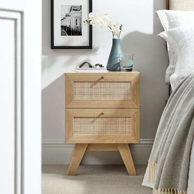 Soma Rattan Weave 2 Drawer Nightstand