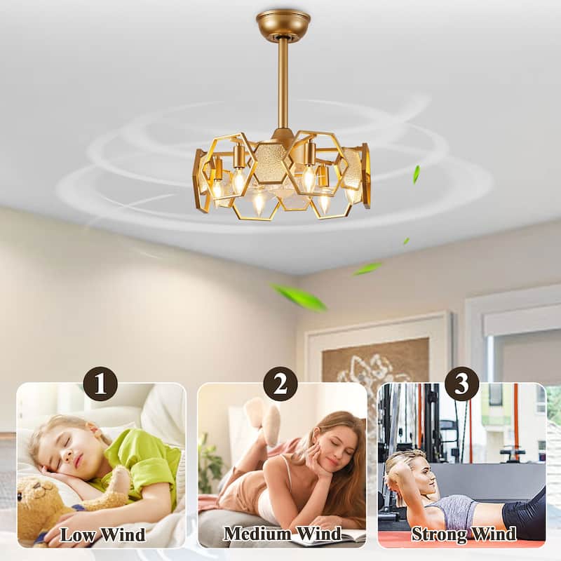 Bella Depot 19" Indoor Industrial Ceiling Fan with Light and Remote
