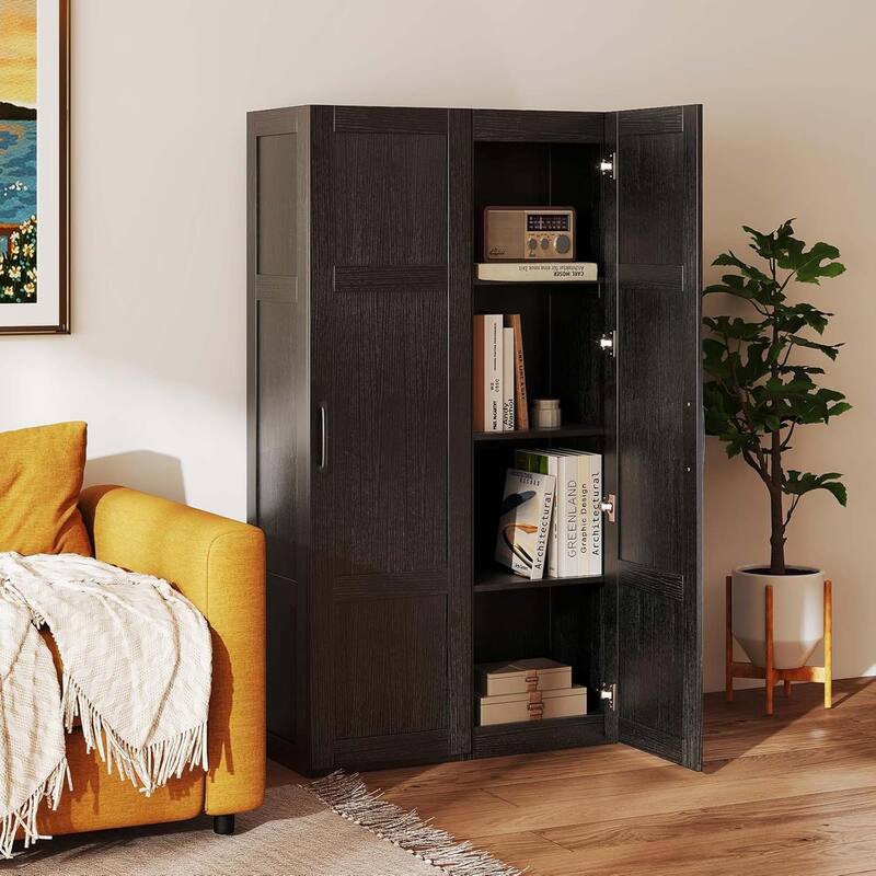Freestanding Bathroom Cabinet 4-Shelf Storage Cabinet w/ Door