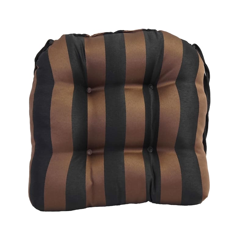 16inch Rounded Back Tufted Indoor/ Outdoor Chair Cushions (Set of 2) Bed Bath & Beyond 37420340