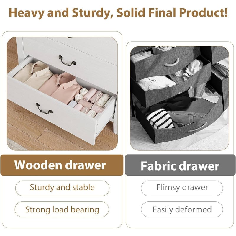 5 Drawers Freestanding Storage Dresser for Bedroom