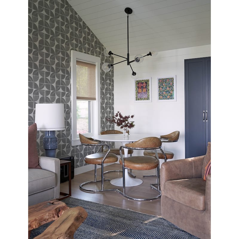 A-Street Prints Baxter Charcoal Semicircle Mosaic Wallpaper