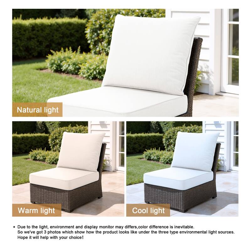 4.7" Thick Sunbrella Outdoor Cushion Set with Back and Seat Cushion