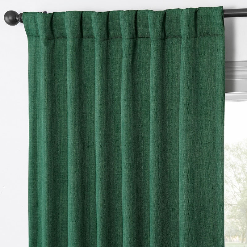 Exclusive Fabrics Faux Linen Room Darkening Curtain (1 Panel)