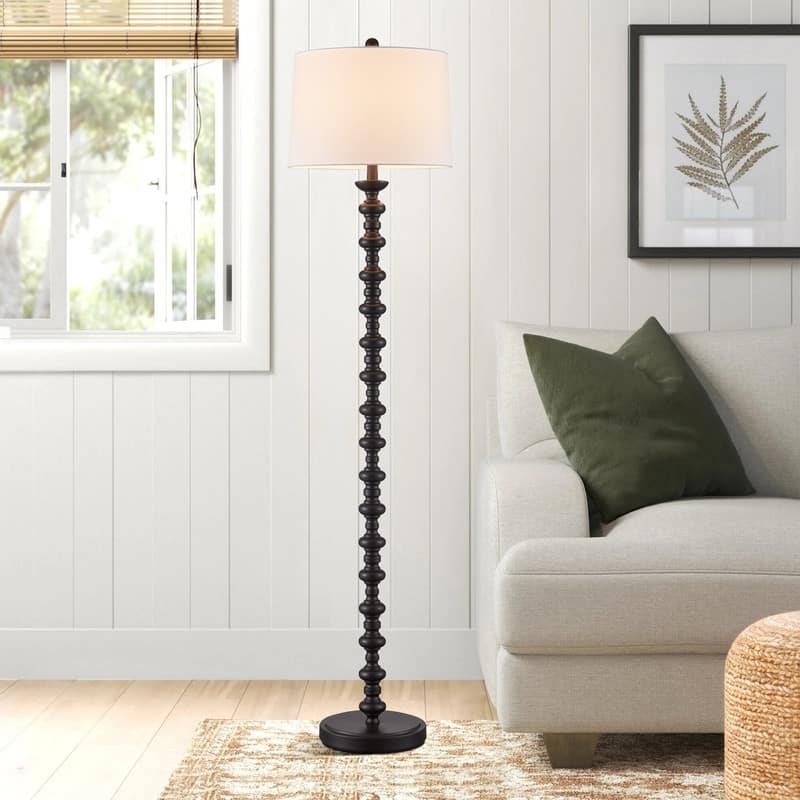KWOTI 64''H Bronze Traditional Floor Lamp with Drum Shade - Dark Bronze
