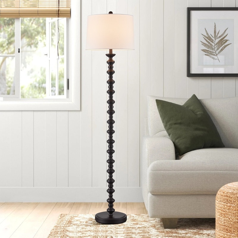 KWOTI 64''H Bronze Traditional Floor Lamp with Drum Shade