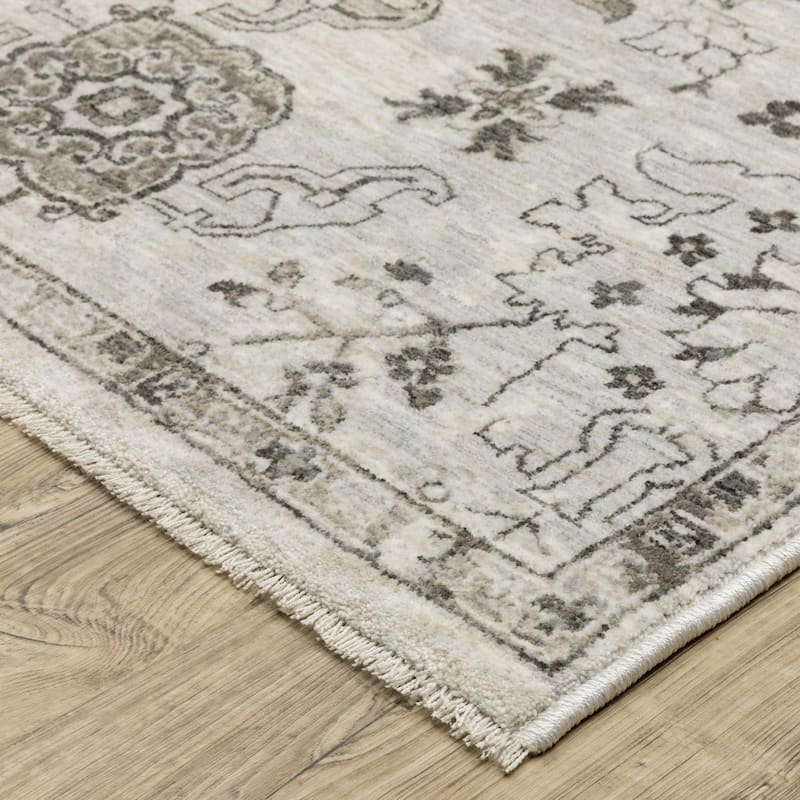 Style Haven Cádiz Floral Persian Ivory/Grey Area Rug