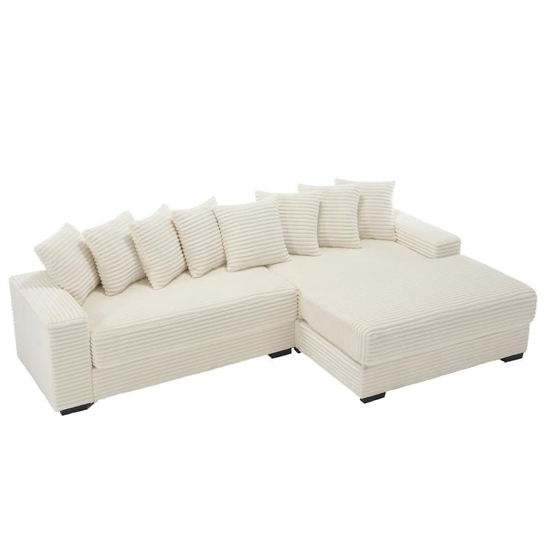Sofa 111-in Casual Beige 2 -seater Right Reclining Sectional - 8' x 10'