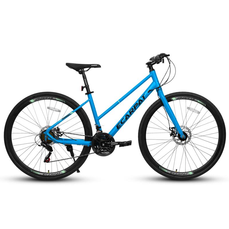 28 Inch Teens Urban Commuting Bike 21-Speed Gear Road Bike with Aluminum Alloy Wheels & Disc Brakes for Boys & Girls