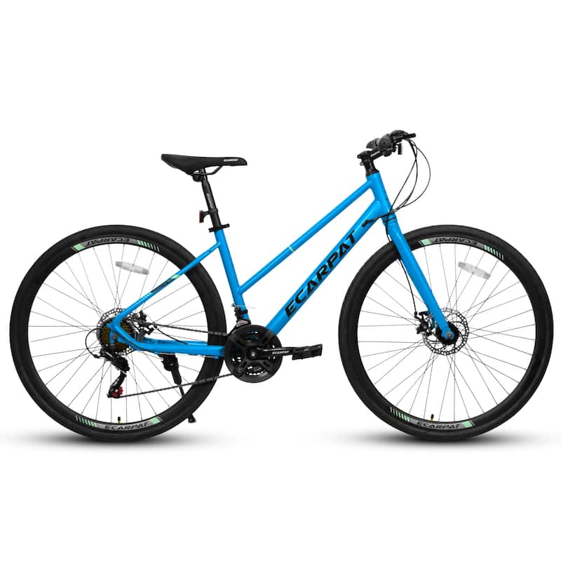 28-inch Road Bike with Aluminum Alloy Wheels, 21-Speed Gear System, Disc Brakes, Wide Tires - Ideal for Urban Commuting