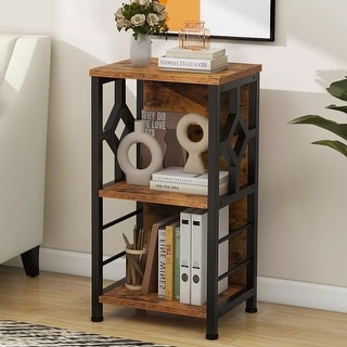 3 Tier Metal Small Bookshelf Bookcase Open Storage Display Rack - 15