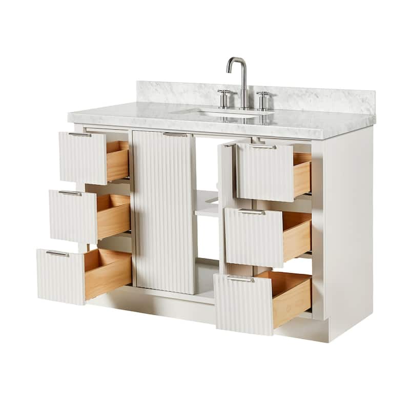 Ariel P49CWRVO Milan 49" Free Standing Single Basin Vanity Set with