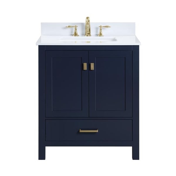 Shop Freestanding 30 Inch Navy Blue Bathroom Vanity with ...