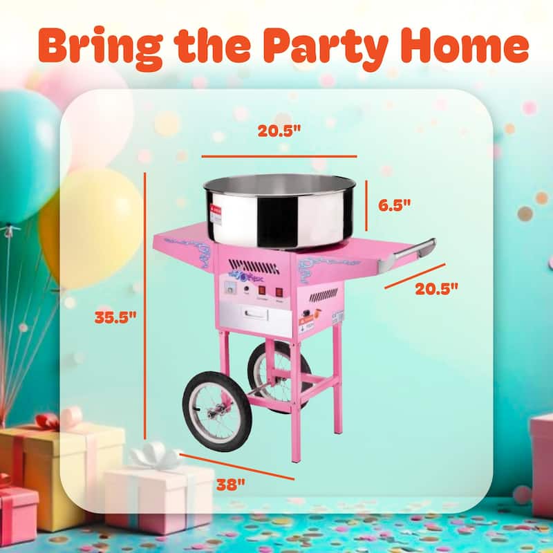 Great Northern Popcorn Commercial Cotton Candy Machine Floss Maker With Cart