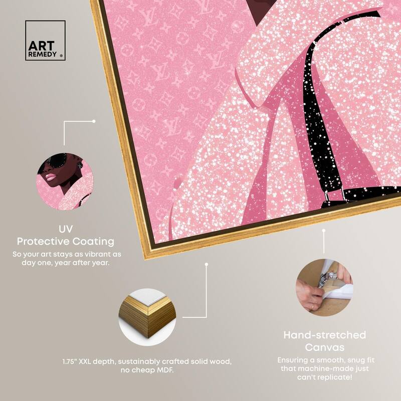 Pink Luxury Woman Canvas by Art Remedy