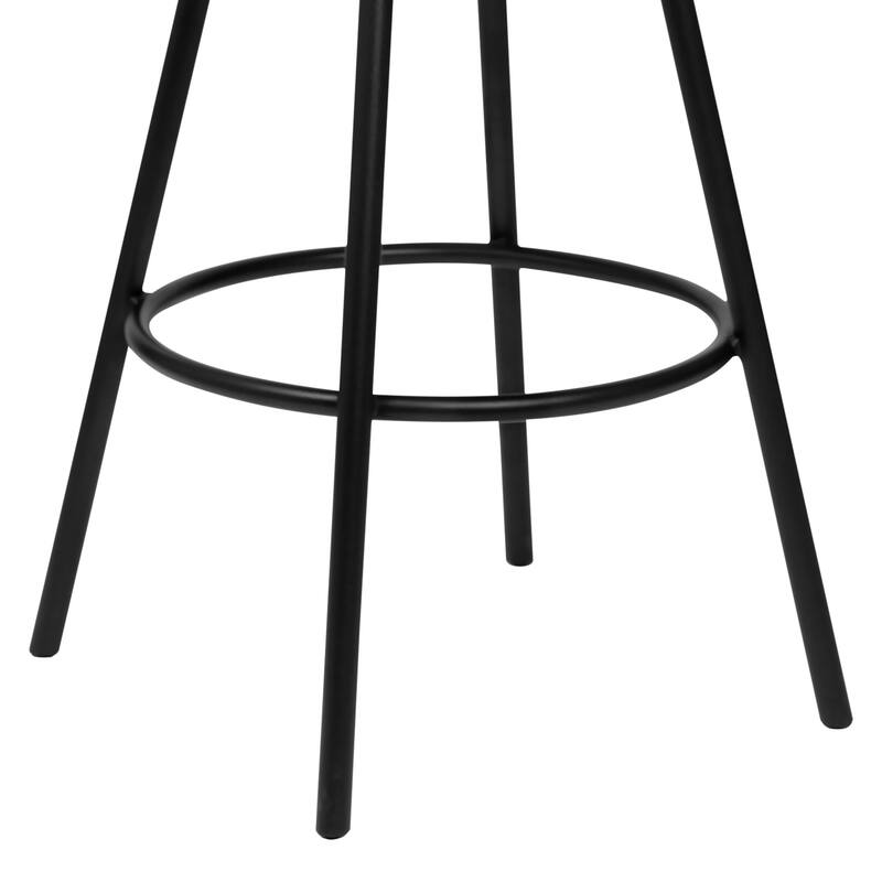 Dover 26" Counter Stool, Matte Black Finish with Black Faux Leather