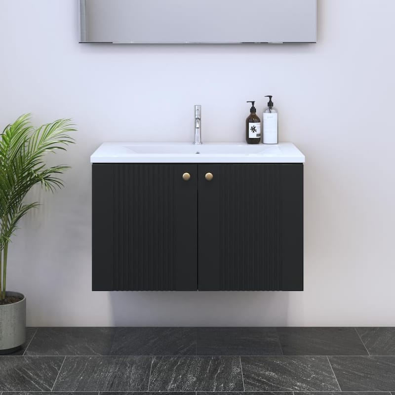 Borneo 04 Bathroom Vanity (32" Width) - Black