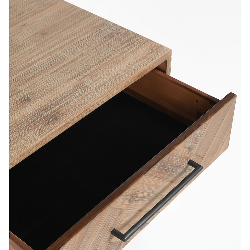 Clyde Mid-Century Solid Wood 2 Drawer Nightstand by Kosas Home