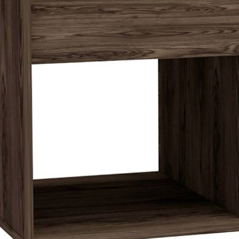 32" Dark Walnut Manufactured Wood Rectangular Coffee Table With Shelf - 17.72" H x 31.5" W x 19.7" D