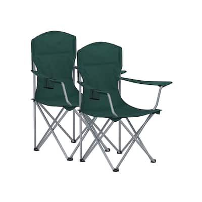 Set of 2 Lightweight Portable Outdoor Folding Camping Chairs with Carry Bags for Hiking or Fishing - 21.3"D x 33.9"W x 38.2"H