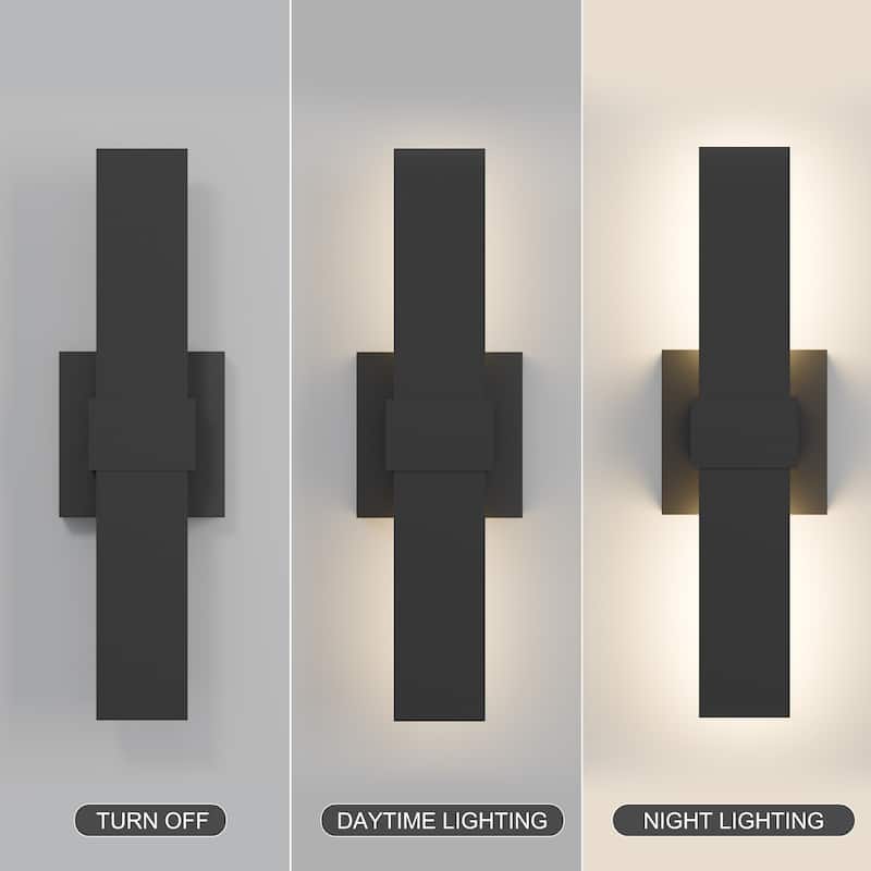 1-Light Black/White Aluminum LED Outdoor Wall Sconce