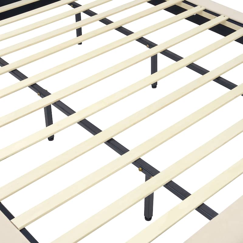 Christopher Knight Home - Havenoak Modern Upholstered Bed Frame with Chunky Headboard