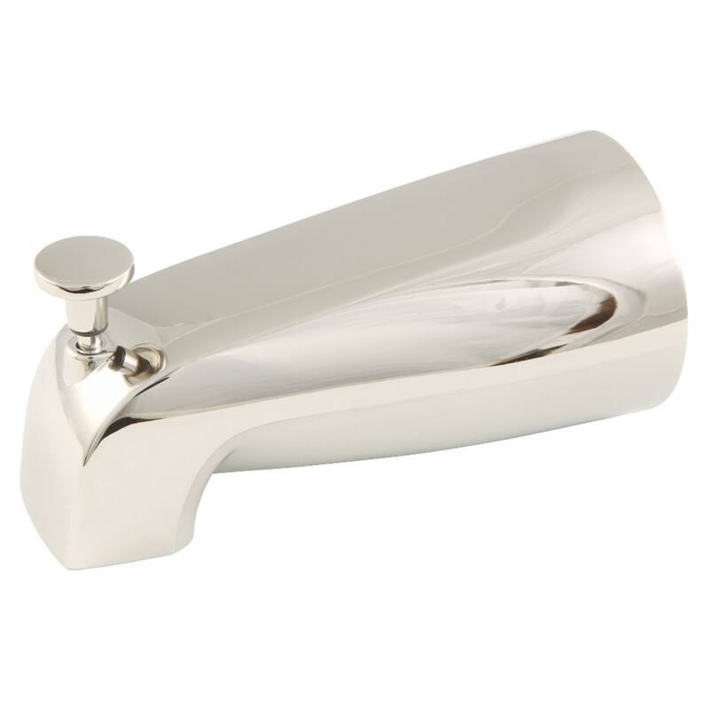 Made To Match 5-1/4 Inch Zinc Tub Spout with Diverter - Polished Nickel