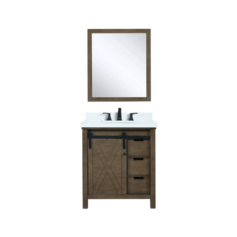 Marsyas Bath Vanity, Cultured Marble Countertop, Faucet Set and Mirrors