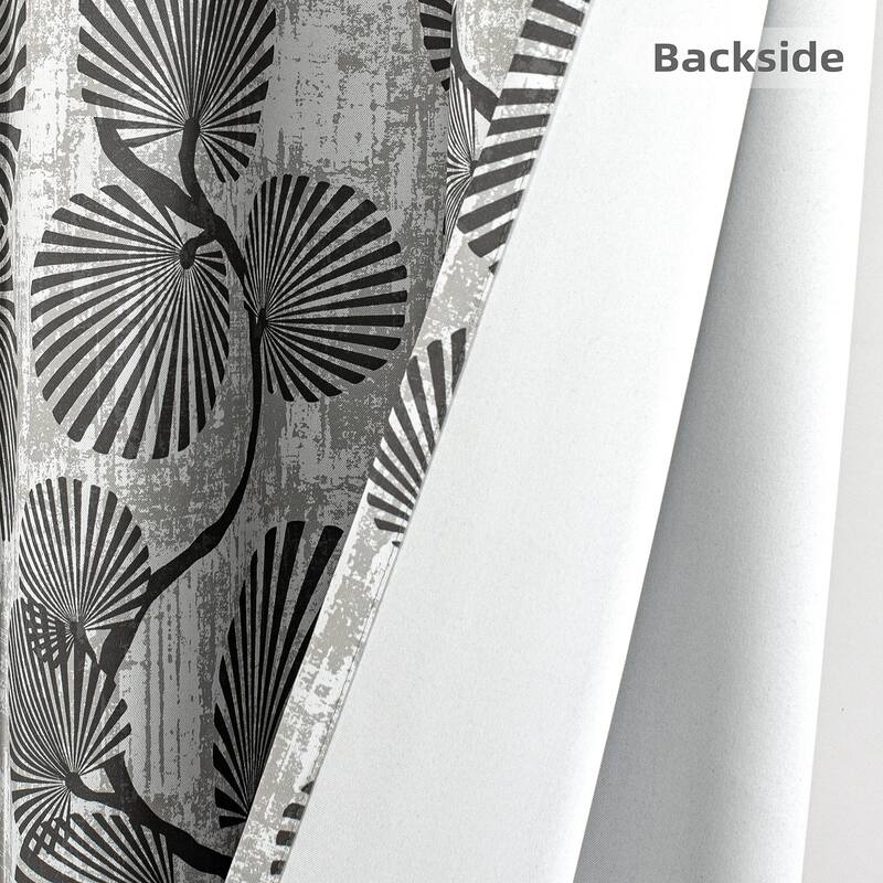 DriftAway Luca Blackout Curtains Natural Botanical Leaves Printed Drapes 2 Panels