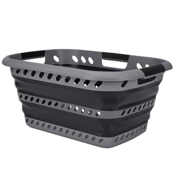 Laundry 360 Collapsible Laundry Basket - Grey Black