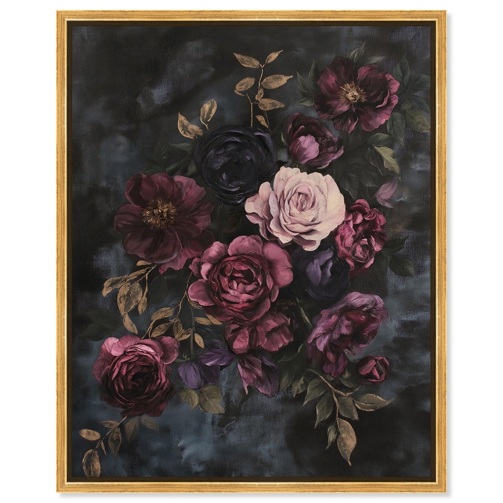 Vintage Dark Roses Canvas by Art Remedy