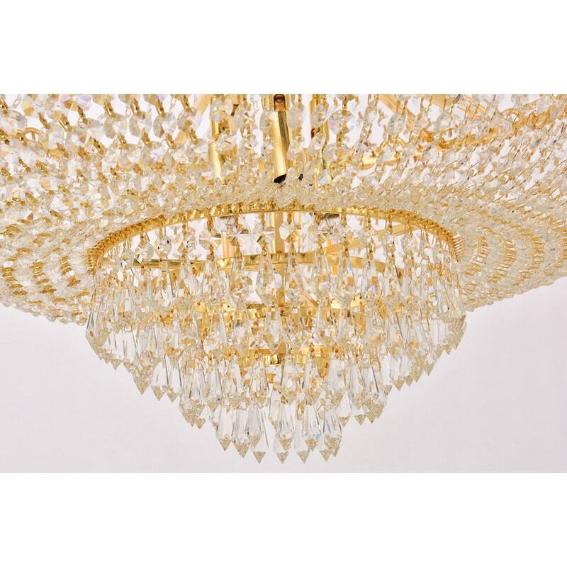Elegant Lighting Gold 30-inch Royal-cut Crystal Clear Large Hanging Chandelier