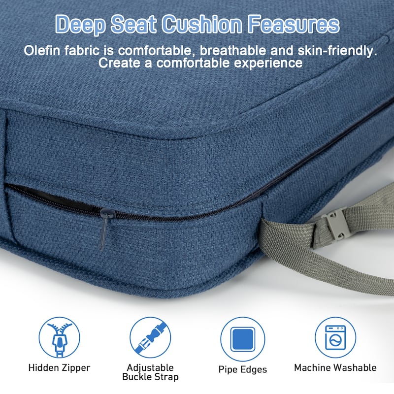 Aoodor Outdoor Deep Seat Chair Cushion Set (2 Back 2 Seater 2 Pillow)