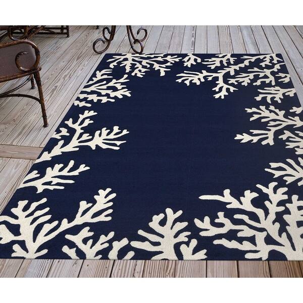Liora Manne Capri Coral Border Indoor Outdoor Rug On Sale Overstock 21173849 Create some coastal flair on your patio with this liora manne capri coral border rug.features hand tufted indoor & outdoor use resists fading coral border construction & care polyester. porch den