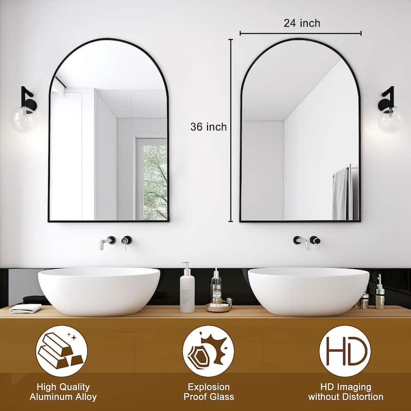 Bathroom Arch Aluminum Wall Mirror Vanity Mirrors