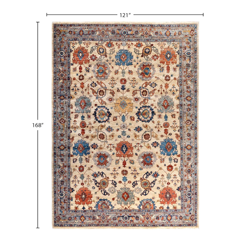 Serapi One-of-a-Kind Hand-Knotted Area Rug - Ivory - 10' 1" x 14' 0"