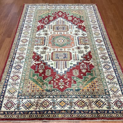 HERAT ORIENTAL Handmade Super Kazak Wool Rug - 5'5" x 8'7"