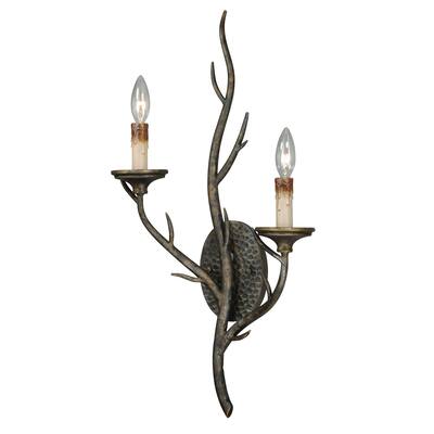 Vaxcel Monterey 13-in W Autumn Patina Rustic Candle Wall Light Sconce - 13-in W x 26.75-in H x 7.5-in D
