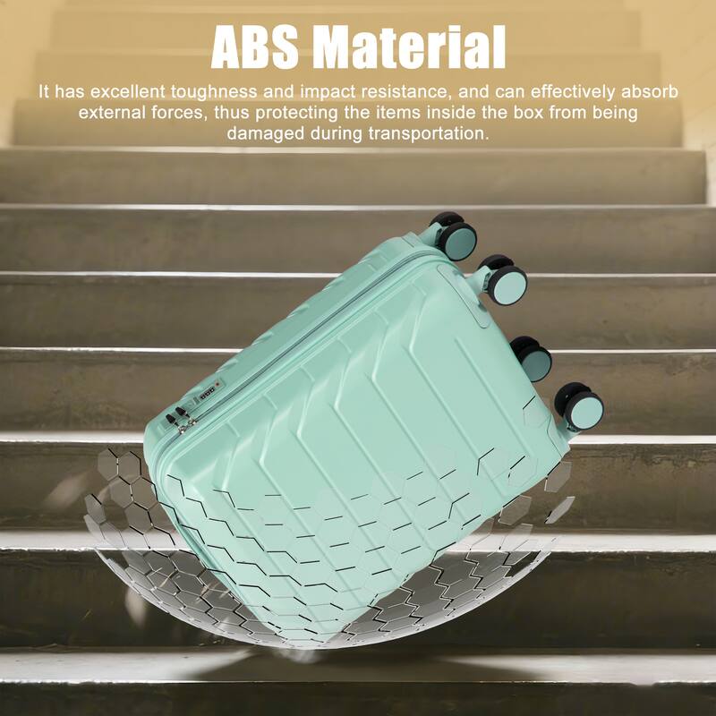 20 Inch ABS Hard Shell Travel Checked Luggage, Scratch Resistant Surface Four Multi-Directional Wheels, With Combination Lock