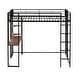 preview thumbnail 13 of 27, Twin Metal Loft Bed with 2 Shelves and one Desk staircase