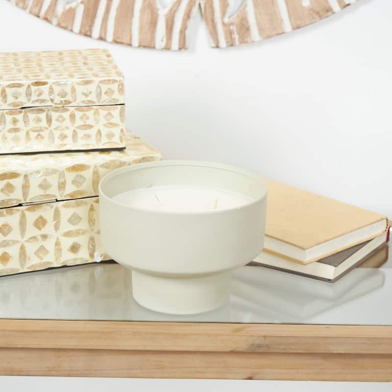Metal Scented Matte 50 oz 3 Wick Candle with White Wax - Gray