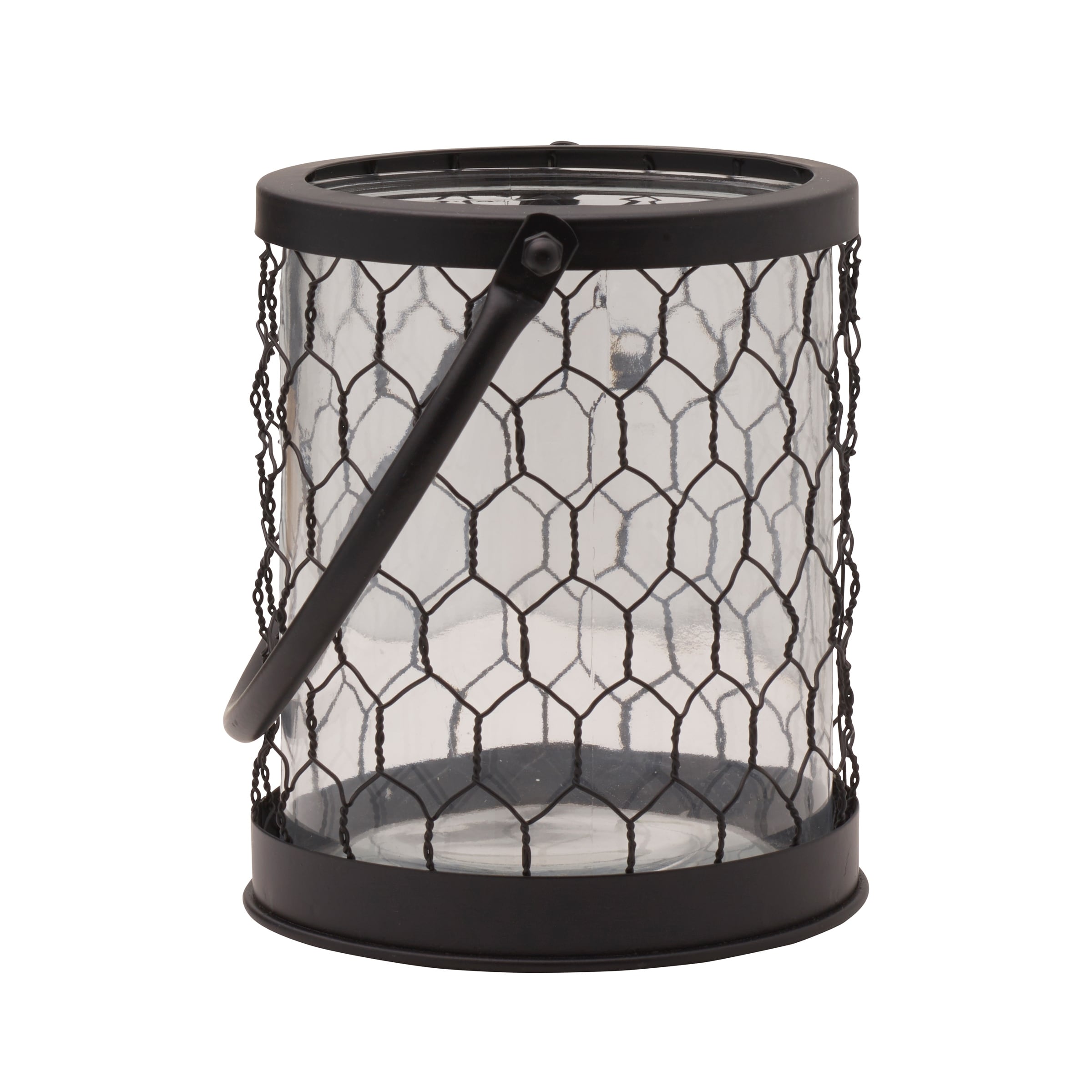 Elements Wire Lantern, 6X6 Inch, Black