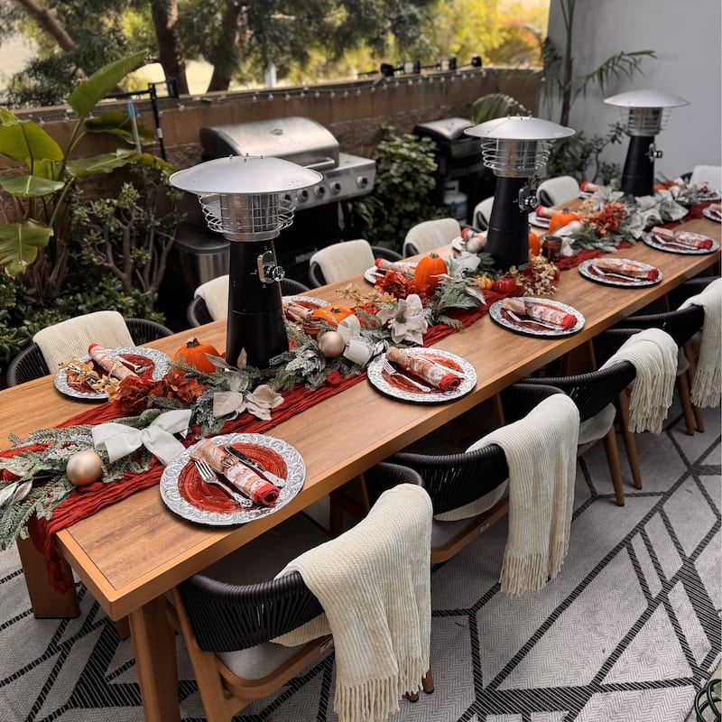 PURPLE LEAF 7 / 9 / 11 pcs Outdoor Dining Set Patio Dining Furniture for Lawn Backyard Deck Brown