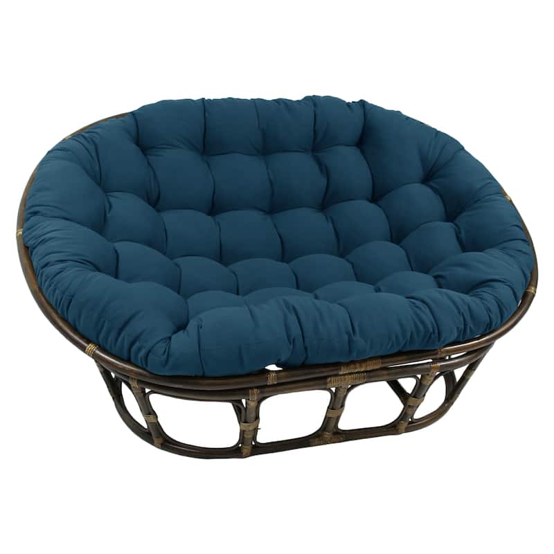 65-inch by 48-inch Solid Twill Double Papasan Cushion (Cushion Only) - Indigo