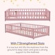 preview thumbnail 76 of 78, Twin/Full/Queen Size Floor Bed with Safety Guardrails, Toddler Floor Bed for Girls and Boys