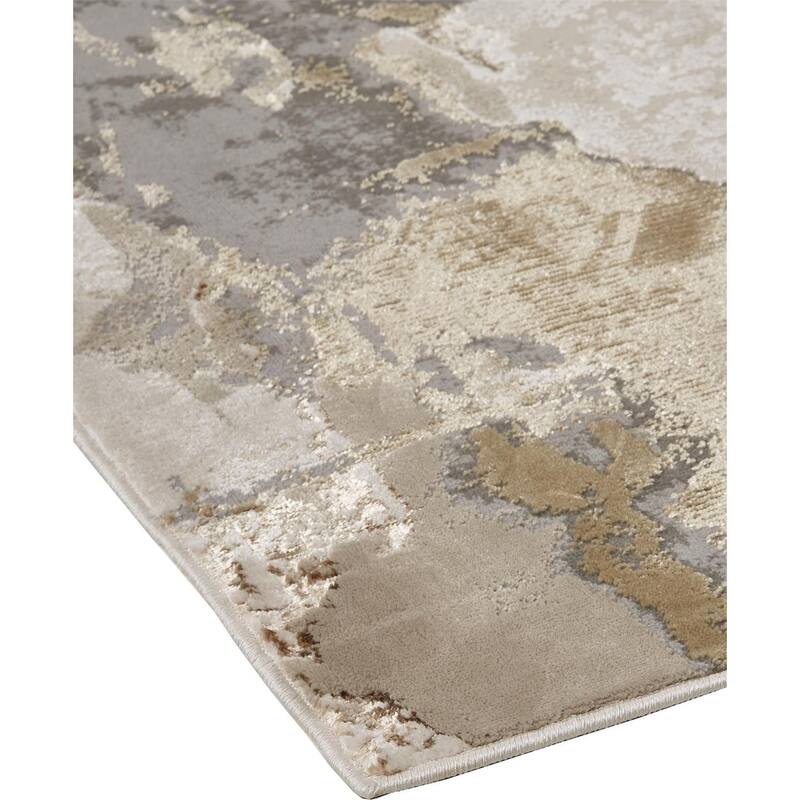 Zezex Abstract Modern Non Skid Woven Area Rug By HomeRoots - 4' x 6'