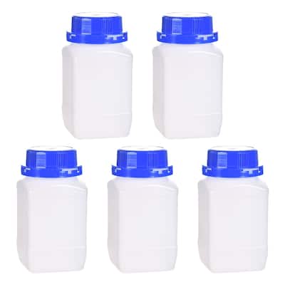 Plastic Lab Chemical Reagent Bottle, 250ml/8.45 oz Storage Bottles, Blue 5pcs